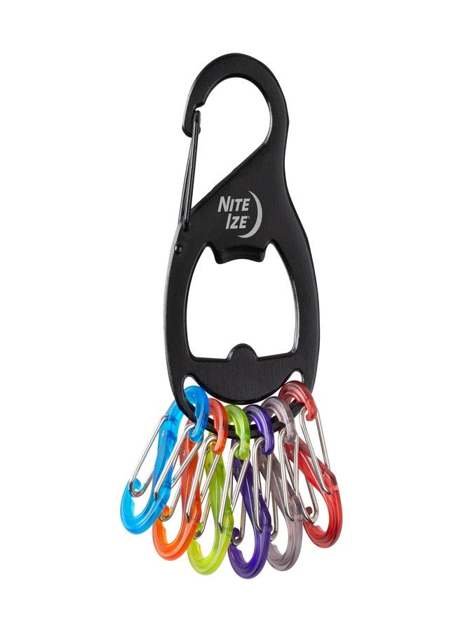 Nite Ize KeyRack and S-Biner - Stainless Steel Key Holder for Car, House & Other Keys - Key Chain with 6 Colorful S-Biners - Hiking Gear & Essentials - Black - Image 3